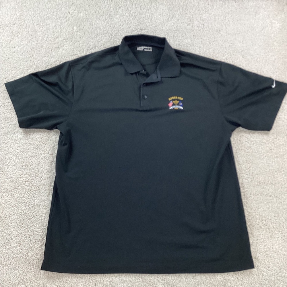 Nike‎ Golf 2008 Ryder Cup Polo Shirt Mens XL Black Short Sleeve Logo 128898-010